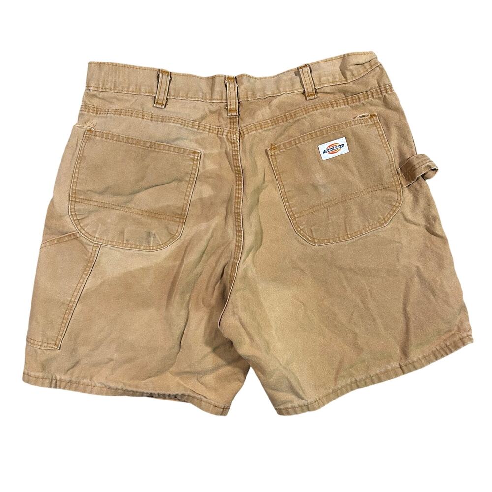 Vintage 90s Dickies Canvas Carpenter Khaki Shorts 36 Waist Made In Canada
